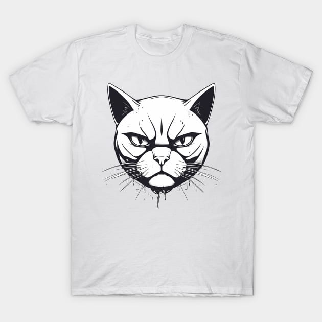Angry cat t shirt best sale